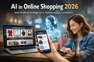 AI in online shopping 2026 showing personalized ecommerce product recommendations using artificial intelligence