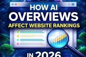AI overviews SEO 2026 showing how AI-generated search results affect website rankings and organic traffic