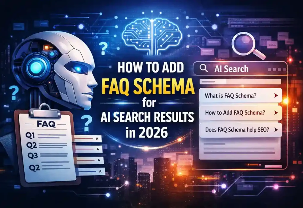 FAQ schema for AI search results 2026 showing structured data questions and answers for SEO optimization