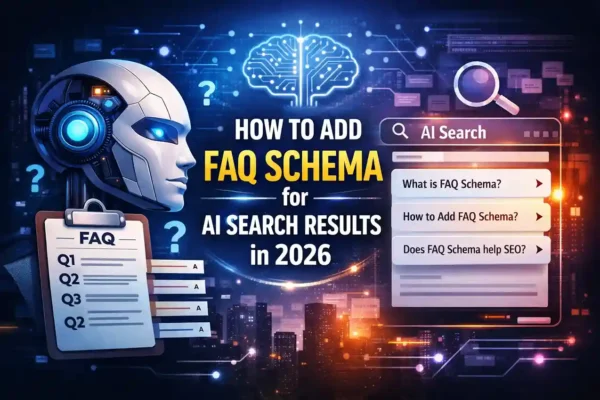 FAQ schema for AI search results 2026 showing structured data questions and answers for SEO optimization