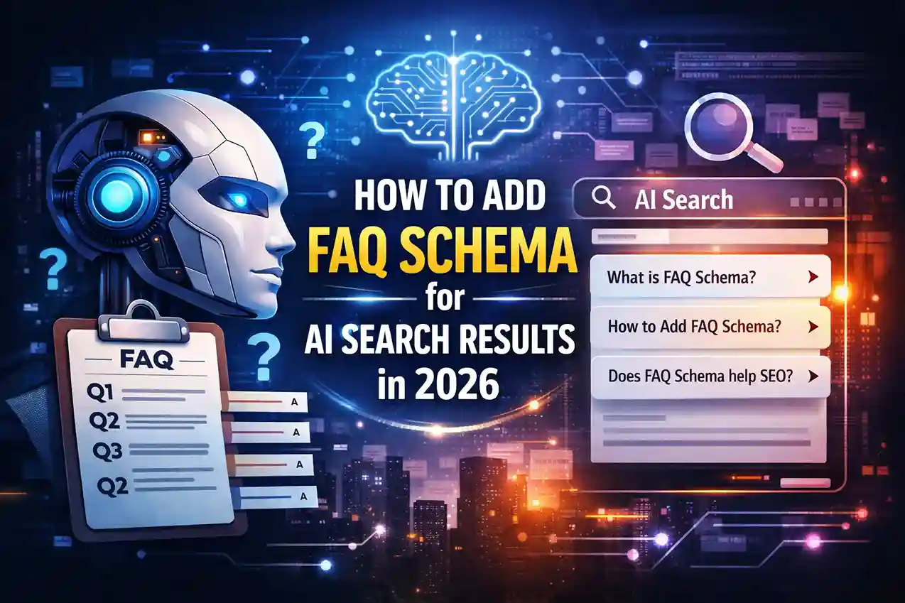 FAQ schema for AI search results 2026 showing structured data questions and answers for SEO optimization